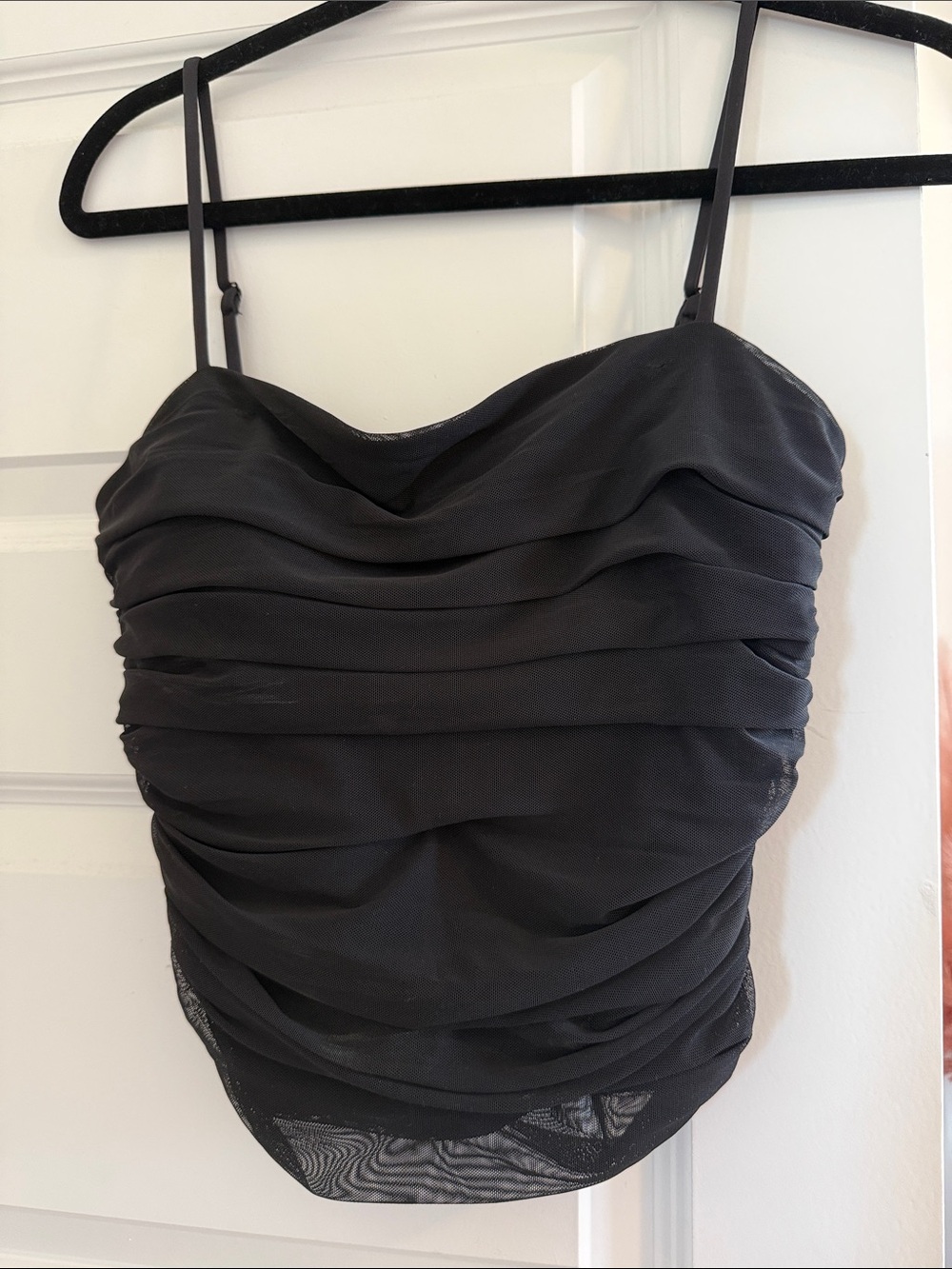 Express Black Ruched Cowl Neck Spaghetti Strap Camisole